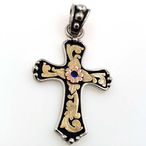 3 Beads Western Style Cross