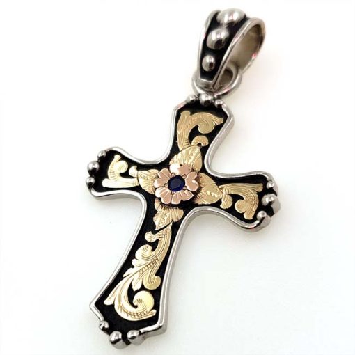 3 Beads Western Style Cross A