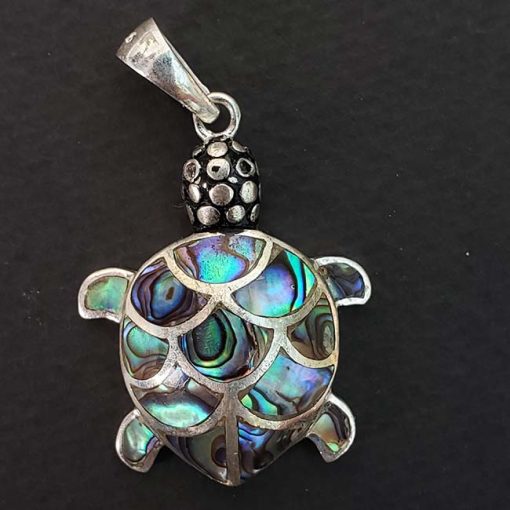 Mother Of Pearl 925 Silver Turtle Pendant