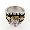 Wildflower Blossom Round CZ Western Engagement Ring - Image 4