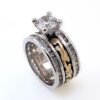 Arena Lights Double Channel Round CZ Western Ring - Image 4