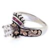 Barrel Racer Pink CZ Bypass Round Solitaire Western Engagement Ring - Image 2