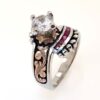 Barrel Racer Pink CZ Bypass Round Solitaire Western Engagement Ring - Image 3