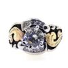 Arena Lights Raised Round CZ Solitaire Western Engagement Ring - Image 2