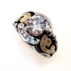 Arena Lights Raised Round CZ Solitaire Western Engagement Ring - Image 4
