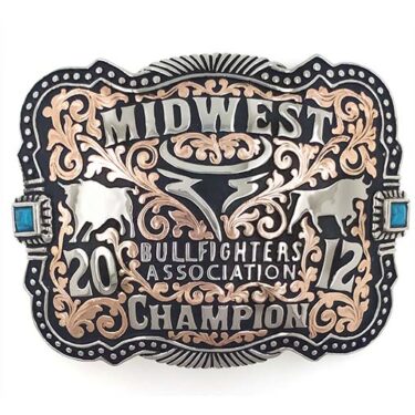 Rectangular Saddle Crest Beaded Edge with Two Stone Accents