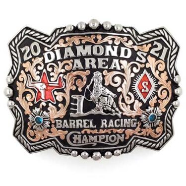 Western Notched Lariat Rope Border with Bead Accents Trophy Buckle