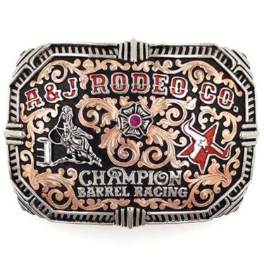 Western Rectangle Stepped Edge Trophy Buckle