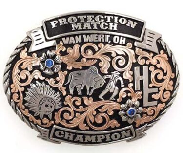 Oval Ribbon Lariat Championship Buckle