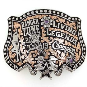 Dancing Cowgirl Shield Star Championship Buckle