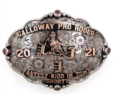 Engraved Oval Scalloped Floral Bead Border with Four Stone Accents