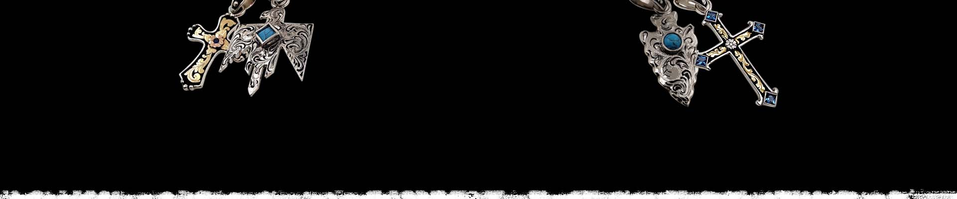 sterling silver cross pendant wesntern necklace