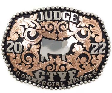 Curved Edge Belt Buckle with Sterling Silver Beads