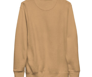 unisex premium sweatshirt khaki back 6969fb747d896