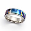 Inlaid Timascus Spin Ring | Titanium Wedding Band - Image 4