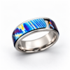 Inlaid Timascus Spin Ring | Titanium Wedding Band