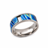 Inlaid Timascus Spin Ring | Titanium Wedding Band - Image 2